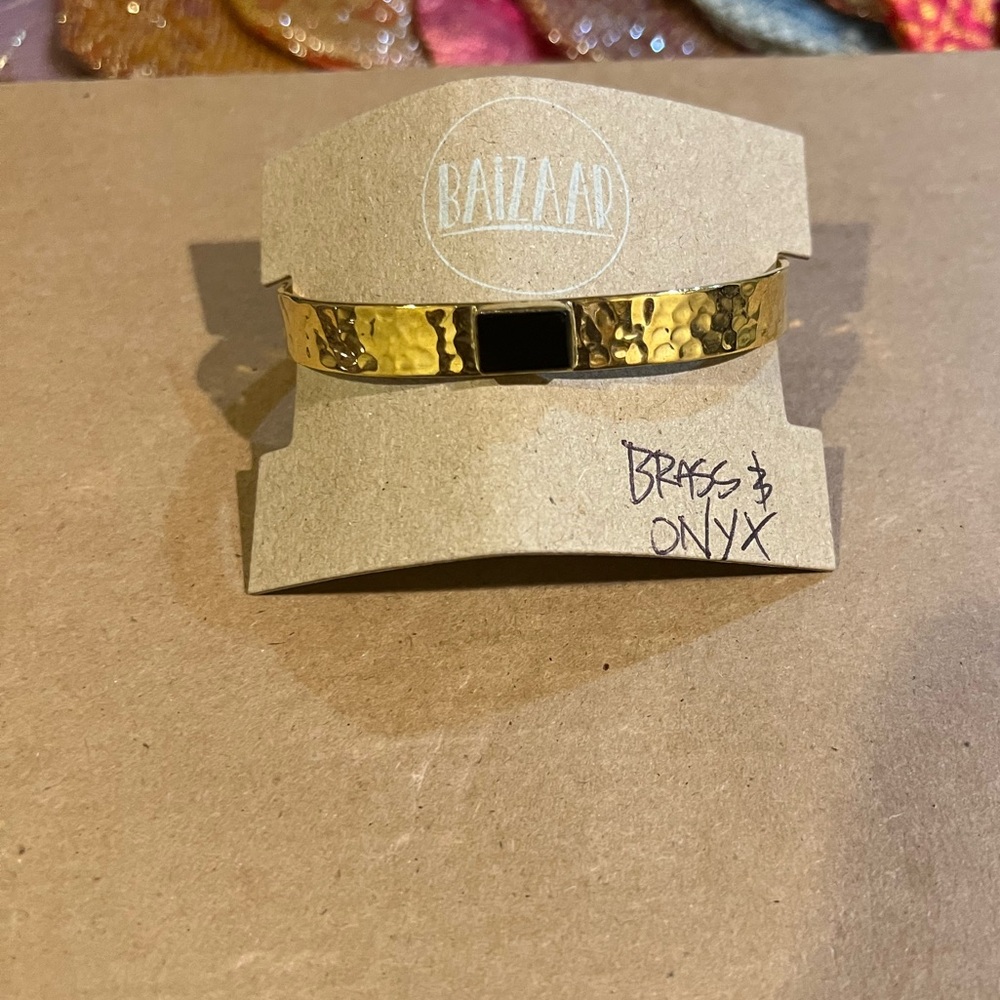 Brass and Onyx Bracelet
